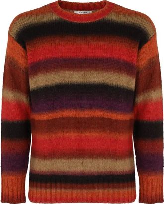 KANGRA Gestreept Gebreide Trui - Heren - Ronde hals truien - Veelkleurig - 2XL - Truien & Vesten