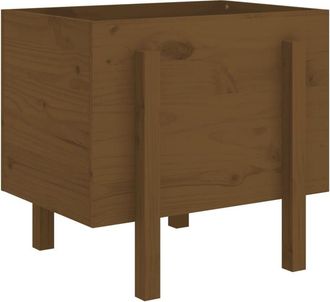 vidaXL Vidaxl - Jardinera de madera maciza de pino marrón miel 62x50x57 cm