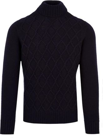 Drumohr Nachtblauwe Coltrui - Heren - Coltruien - Blauw - 2XL - Truien & Vesten