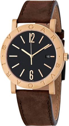 Bulgari Solotempo Automatic Black Dial Mens Bronze Watch 102977