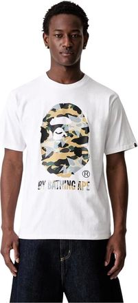 A Bathing Ape A Bathing Ape, Tops, Heren, Wit, XL, Katoen, STA Over Print 1st Camo Tee