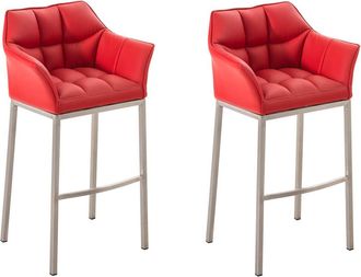 Clp Clp - Set De 2 Taburetes Damaso Rojo Acero Inoxidable