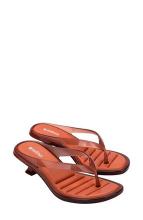 Melissa Kitten Heel Flip Flop in Brown/orange at Nordstrom, Size 10