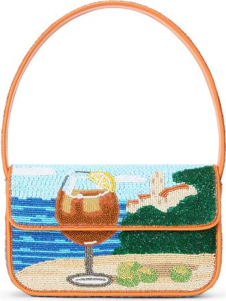 Staud Tommy Beaded Shoulder Bag in Sunset Spritz at Nordstrom