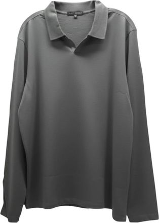 Robert Barakett Mens Downsview Johnny Collar Long Sleeve Shirt In Gray