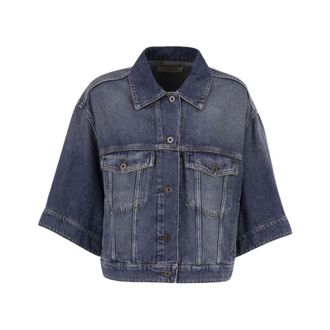 Max Mara Short-Sleeve Denim Jacket - Jackets - Mujer - Azul - XS
