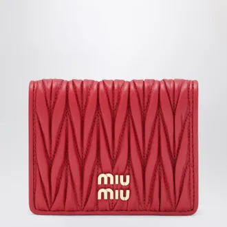 Miu Miu Red matelass&eacute; nappa wallet