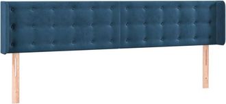 vidaXL Cabecero De Terciopelo Azul Oscuro 163x16x78/88 Cm Vidaxl