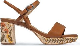 Bernardo Canto Embrodiery Platform Sandal in Luggage at Nordstrom, Size 6.5