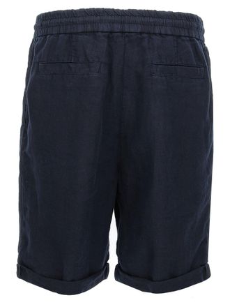 Brunello Cucinelli Mens Blue Linen Bermuda Shorts