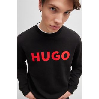 HUGO BOSS Hugo Mens Logo Crew Sweatshirt in Black - Size X-Small
