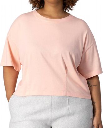 Champion Women French Terry Tailored Crewneck Tee In Spark Pink