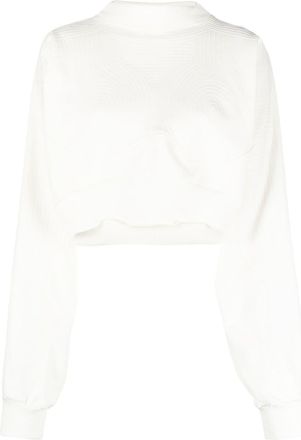Off-white Vortix Cor cropped sweatshirt - women - Cotton - S - Neutrals