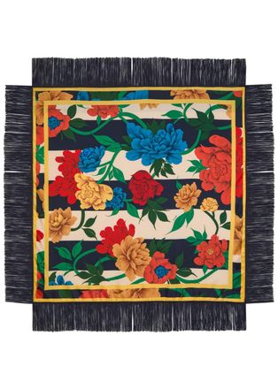 La DoubleJ LA Double J Reversible Printed Fringed Scarf - Multicoloured - One Size