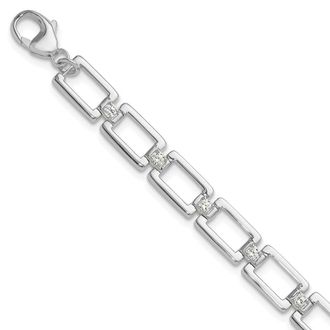 Diamond2Deal 14k Gold 1/2 Ct Lab Grown Diamond Fancy Link Bracelet