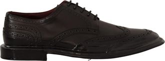 Dolce & Gabbana Zwarte Leren Oxford Wingtip Formele Derby Schoenen