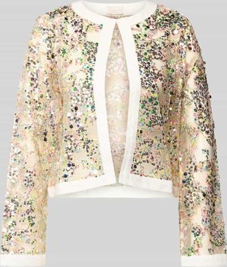 Milano Milano Italy Semitransparente Jacke mit Pailletten in Mint, Gr&ouml;&szlig;e 36