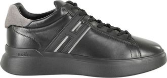 Hogan Sneakers, male, Black, 10 UK, Black and Grey Leather Trainers
