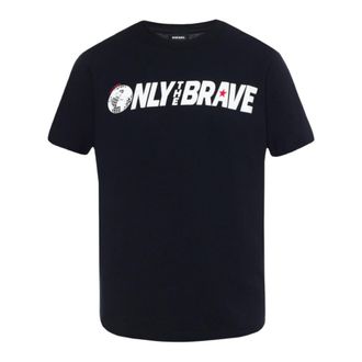 Diesel T-Just-SV Only The Brave Logo Zwarte T-Shirt