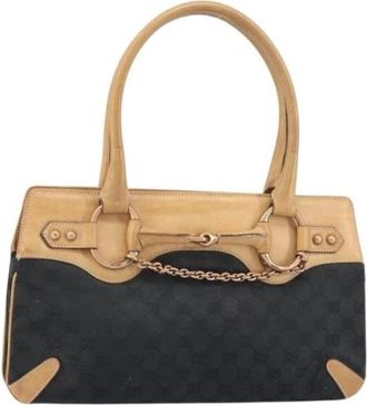 Gucci Pre-owned Handbags, female, Black, Size: ONE SIZE Pre-owned Canvas Handbag