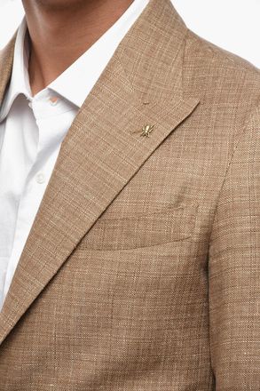 Corneliani CC COLLECTION Blazer in Misto Lino con Rever a Lancia Corneliani