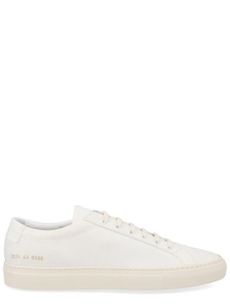 Common Projects White Achilles Cotton Minimalist Low-Top Sneakers