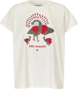 Lollys Laundry Liz LL Tee - Dames - T-shirts - Wit - M - Katoen - Tops