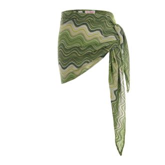 MC2 Saint Barth Beachwear, female, Green, Size: ONE SIZE Sery Short Georgette Pareo