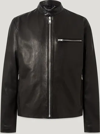 Belstaff Track Racer Mens Lamb Leather Black Size 2XL