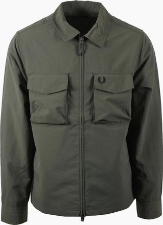 Fred Perry Mens FRED PERRY RIPSTOP POCKET OVERSHIRT LAUREL WREATH GREEN - Laurel Wrth Green - Size: 44