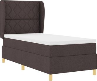 vidaXL Box Spring Bed with Mattress Dark Grey 90x190 cm Fabric Vidaxl