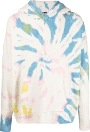 Palm Angels tie-dye-print hoodie - men - Organic Cotton/Recycled Polyamide/Recycled Elastane/Recycled Polyester - L - Neutrals