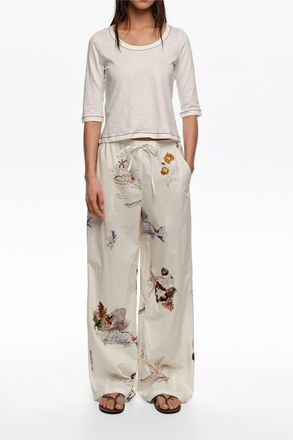 Bimba & Lola Cotton Jogger Trousers in Seabed Off White at Nordstrom, Size X-Large Eu
