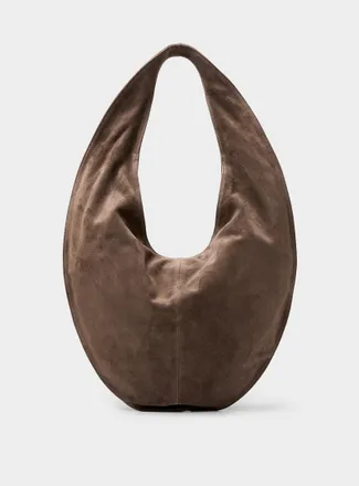 Maeden Womens Market round suede hobo bag