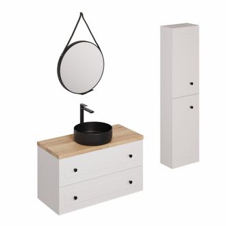 Puma Naturel Conjunto De Ba&ntilde;o Con Lavabo Que Incluye Grifo, Ca&ntilde;o Y Sif&oacute;n Naturel Forli Blanco (ksetforli1)