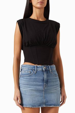 Good American Womens Corset Top In Black001