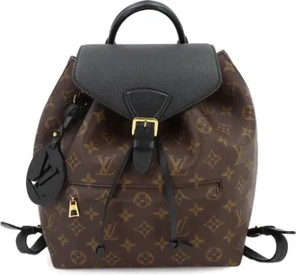 Louis Vuitton Noir Monogram Canvas Leather Backpack (Pre-Owned)