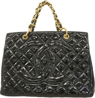 Chanel Black Patent Leather Tote Bag (Pre-Owned)
