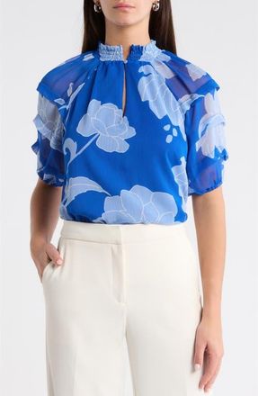 Sugarlips Seabloom Floral in Cobalt-Blue at Nordstrom, Size X-Small