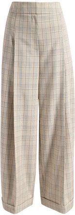 BOSS Telda Plaid Pleated High Waist Pants in Sea Blossom Plaid at Nordstrom, Size 6