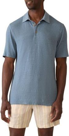 Faherty Linen Polo in Deep Marine at Nordstrom Rack, Size Xx-Large