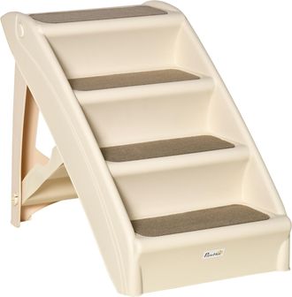 OEM Escal&oacute;n Para Perros Gatos Port&aacute;til Con Alfombras Antideslizantes Para Cama Sof&aacute; Carga 20 Kg 62x38x49,5 Cm Beige
