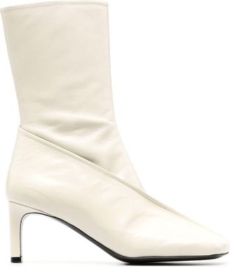 Jil Sander square-toe ankle boots - women - Calf Leather/Calf Leather/Calf Leather - 36 - Neutrals