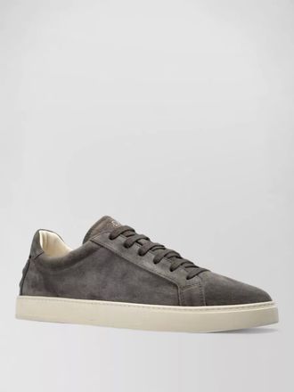 Tod's suede leather sneakers round toe rubber sole