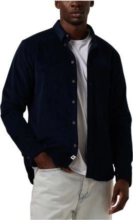 Anerkjendt Blauw Corduroy Casual Overhemd - Heren - Casual Overhemden - Blauw - 2XL - Overhemden
