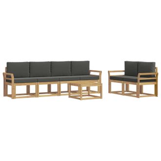 vidaXL Conjunto De Sof&aacute;s De Exterior 7 Pcs Blanco Y Antracita Vidaxl