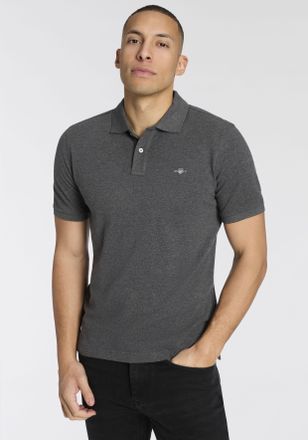 GANT Poloshirt GANT REG EMB ARCHIVE SHIELD POLO, Herren, Gr. M, grau (antracit melange), Web, Obermaterial: 100% Baumwolle, regular fit normal, Rundhals, e