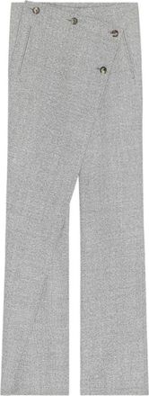 Courr&egrave;ges Oblique Caviar Pant - Dames - Wijde Broeken - Grijs - S - Wol - Broeken