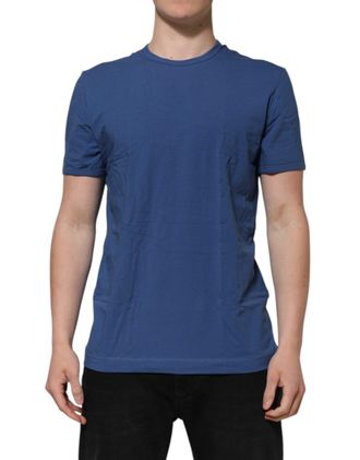 Dolce & Gabbana Blue Cotton Men Round Neck Underwear T-Shirt Elastane