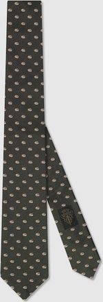 Gucci Double G Silk Jacquard Tie, Green